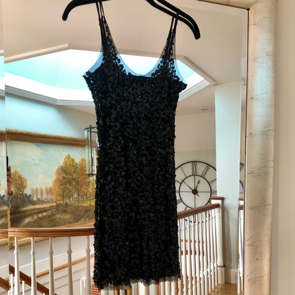 Arden B Dresses & Skirts - Arden B. Glitter Sequin Spaghetti Strap Mesh Dress